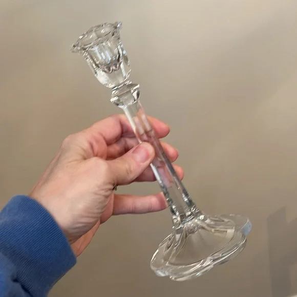 1983 Ebeling & Reuss Co, Full Lead Crystal Floral Candlesticks, Pair - Picture 15 of 16